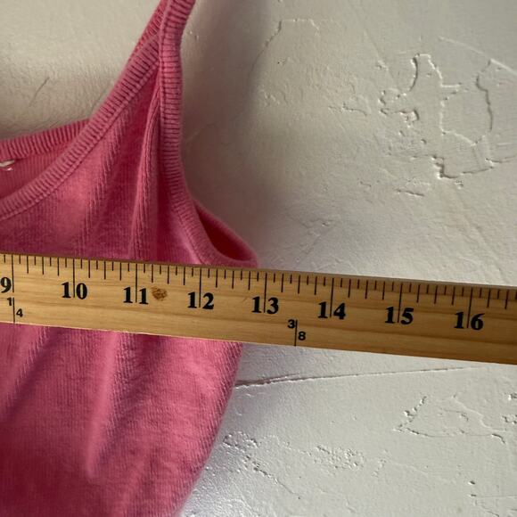 PS Basics PacSun Pink Ribbed Cami Tank Top Women’s Size L Lettuce Hem‎ Y2k Style - Picture 6 of 7